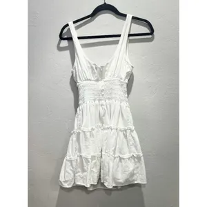 Lulu’s Fairy Your Sunny Day White Tiered Smocked Mini Dress Coquette Cottage S thumbnail 9