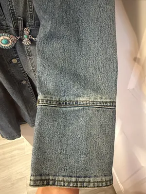 Vintage Medium Wash Denim Button-Down Western Dress / Jacket M thumbnail 3