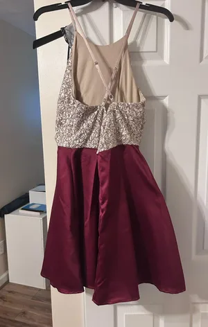 Xtraordinary Maroon Mini Homecoming Dress thumbnail 2