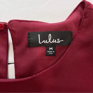 Lulus Last Love Song Burgundy Tie Waist 3/4 Bell‎ Sleeve Dress MEDIUM thumbnail 11