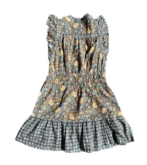 Universal Threads Linen Medium Sleeveless Dress Ruffled Paisley Cottagecore thumbnail 2