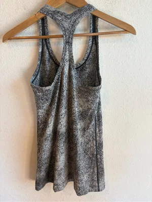 Lululemon Women Luon Spray Jacquard White Black CRB Cool Racerback II Tank 8 thumbnail 3
