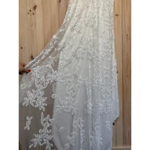 NWOT Lulus Everlasting Passion White Sequin Beaded Backless Maxi Dress Bride M thumbnail 8