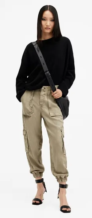 ALLSAINTS‎ Frieda Denim Trouser Cargo Pants in Green Size 12 thumbnail 1
