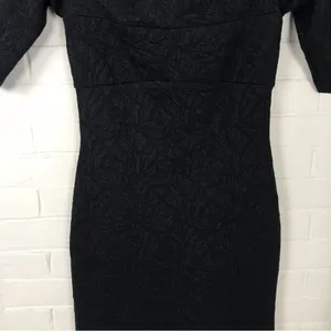 NWT Nicole Miller Collection Off The Shoulder Black Shimmer Dress SAMPLE thumbnail 5