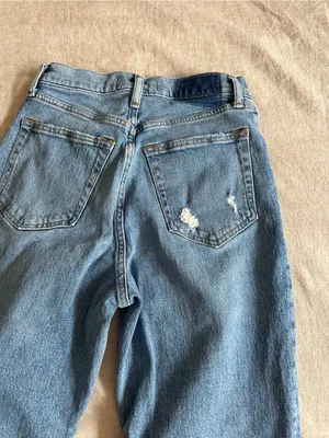 Abercrombie & Fitch Curve Love 90s Straight Ultra High Rise Criss-Cross Jeans 27 thumbnail 6