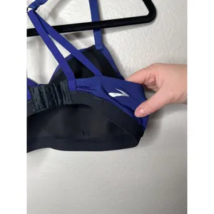 Brooks Womens XL Fineform Crossback Sports Bra Navy Blue thumbnail 7