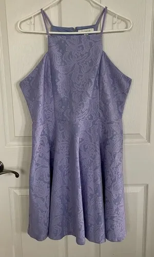 Francesca’s Lilac Floral Print Dress size L thumbnail 1