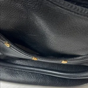 Tory Burch Black Leather Shoulder Bag with Gold Accents D10 thumbnail 5