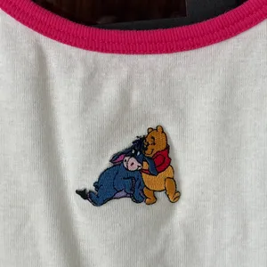 Vintage Disney store y2k Winnie The pooh tank baby tee 100 acre wood embroidered thumbnail 3