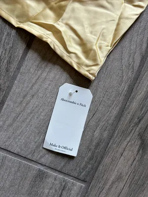 Abercrombie & Fitch Pale Yellow Satin Halter Maxi Dress thumbnail 5