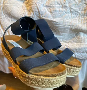 Steve Madden Navy Blue Platform Sandals thumbnail 2