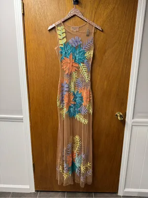 For Love and Lemons Nasty Gal Tropicana Embroidered Maxi Dress Sheer Small $298 thumbnail 16