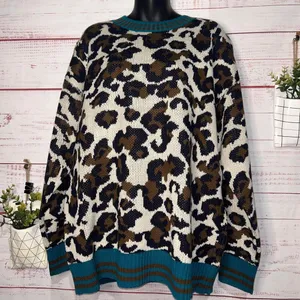 New | Women’s 1x/2x Oddy Boutique Leopard Print Sweater thumbnail 5