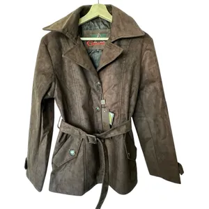 Armani Collezioni NWT Suede Jacket Sz M Suede chocolate brown leather thumbnail 1