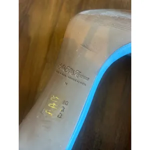 Saks Fifth Avenue Baby Blue Heel Sandals Rhinestone Formal Wedding Size 38 8 Shoes thumbnail 7