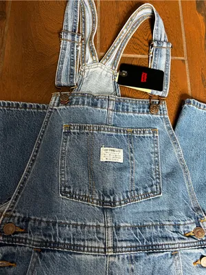 Levi’s Premium Straight Leg Denim Jeans Overalls Womens XS thumbnail 2