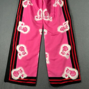 Victorias Secret Satin Pajama Pants Wom‎ XS Pink Rose Stripe Sides Pull On Sleep thumbnail 7