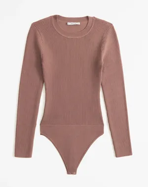 Abercrombie and Fitch‎ Long-Sleeve Ottoman Crewneck Bodysuit Size Medium thumbnail 1