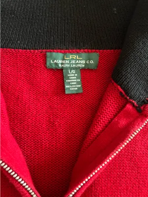 Lauren Ralph Lauren Classic Red Quarter Zip Pullover L/G thumbnail 12