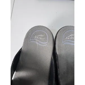 Dansko Black Leather Clog Sandals Women Size 42 10.5 Criss Cross Perforated thumbnail 2