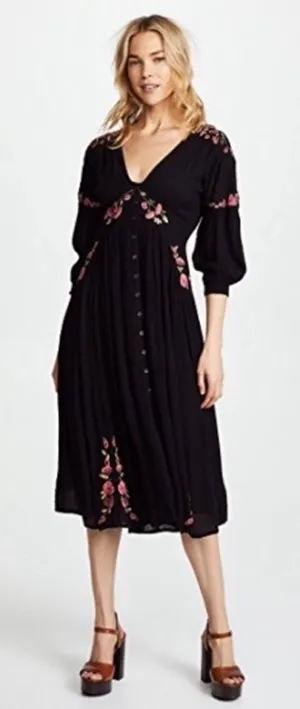 Free People Day Glow Embroidered Midi Dress thumbnail 1