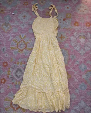 Yellow Floral Smocked Maxi Dress thumbnail 2