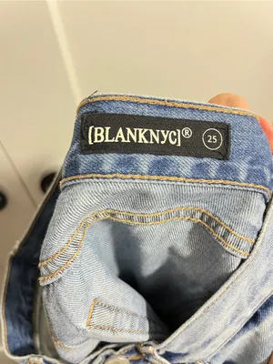 BLANKNYC Size 25 Light Wash Frayed Raw Hem Denim Mini Skirt thumbnail 5