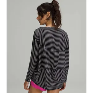 Lululemon Back In Action Long Sleeve Top Womens 6? Pima Cotton Stretch #JJJ2-2 thumbnail 6