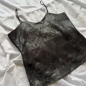 Vintage Sitting Pretty Black Metallic Crackle Cami thumbnail 2