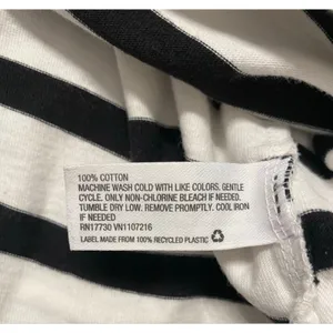 The Nines by HATCH Maternity Dress S Black White Breton Stripe Cotton Polo Prep thumbnail 5