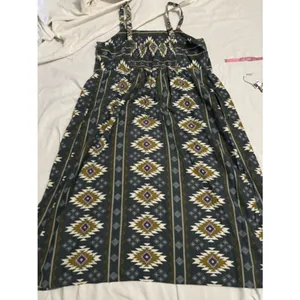 Sonoma Geometric Print Babydoll Midi Dress Boho Festival Sundress XL thumbnail 5