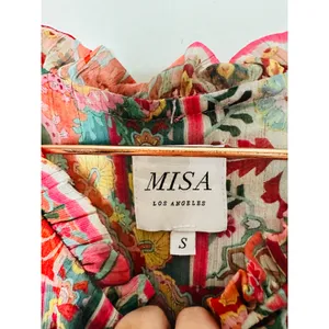 MISA Los Angeles Multicolored Metallic Split Neck Long Sleeve Elena Dress Size S thumbnail 8