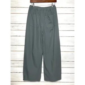 GiGiO USA Size Small Utility Wide Leg Pants Blue Cotton Cargo Barrel thumbnail 3