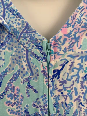 Lilly Pulitzer bohemian preppy ruffle vyra maxi blue long formal dress size 4 thumbnail 9