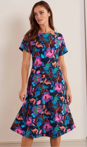 Boden Cynthia Floral Midi Tea Length Dress in US 6R thumbnail 1
