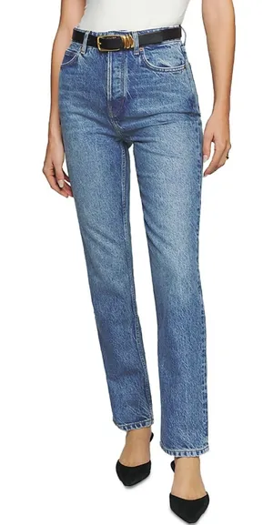 REFORMATION Cynthia High Rise Straight Jean Colorado Wash thumbnail 1