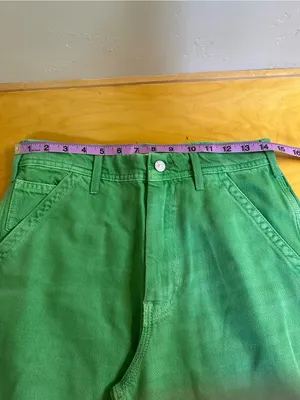 We the Free Easton Workwear Low Rise Wide Leg Cargo Jeans in Bright Green 26 thumbnail 6