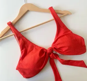 Pilyq PQ Swim Drew Knot Bikini Top Swimwear Size Large NEW Retail $80 TOP ONLY thumbnail 1