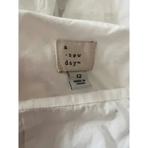 A‎ New Day Women White Cotton Cap Sleeve Square Neck Fit & Flare Mini Dress 12 thumbnail 4