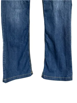 CAbi Jeans Women’s 6 Blue Denim Flare Bootcut Front Patch Pockets Stretch thumbnail 3