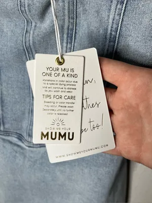 NEW Show Me Your Mumu Sleeveless Corset Denim Mini Dress in Misty Mornings thumbnail 9