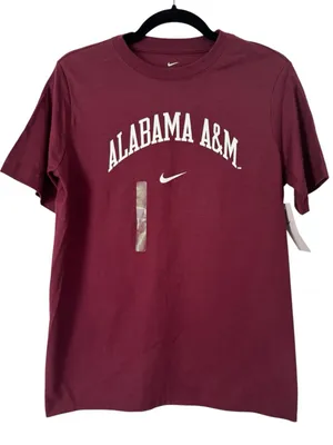 NWT The Nike Tee Deep Maroon Alabama A&M Crewneck Short Sleeve Size XL thumbnail 1