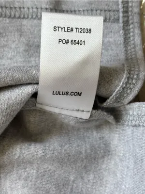 Lulu's Light Gray Lace-Up V-Neck Hoodie Sweater Size XS thumbnail 9