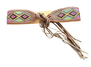 Express Bohemian Leather Wrap Belt Large thumbnail 1