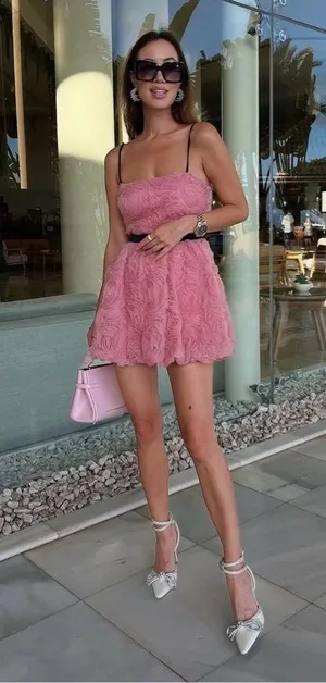Zara dress mini bodycon floral tulle summer wedding party thumbnail 1
