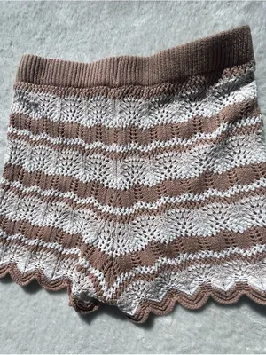 Hippie Rose Tan Ribbed‎ Knit shorts with Satin Lining thumbnail 4
