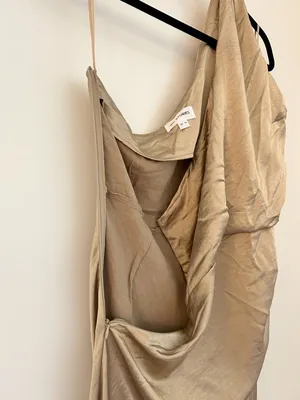 Six Stories One Shoulder Satin Bridesmaid Dress in Champagne US Size 10 thumbnail 14