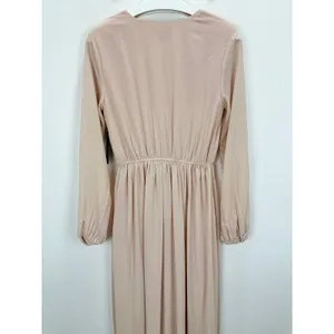 Lulus Wondrous Blush Pink Long Sleeve Maxi Dress Formal Chiffon Medium NWT thumbnail 13