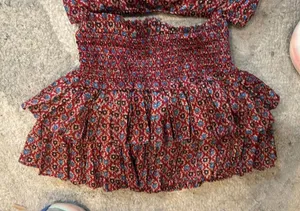 Pants Store Boho Red Floral Matching Set thumbnail 1